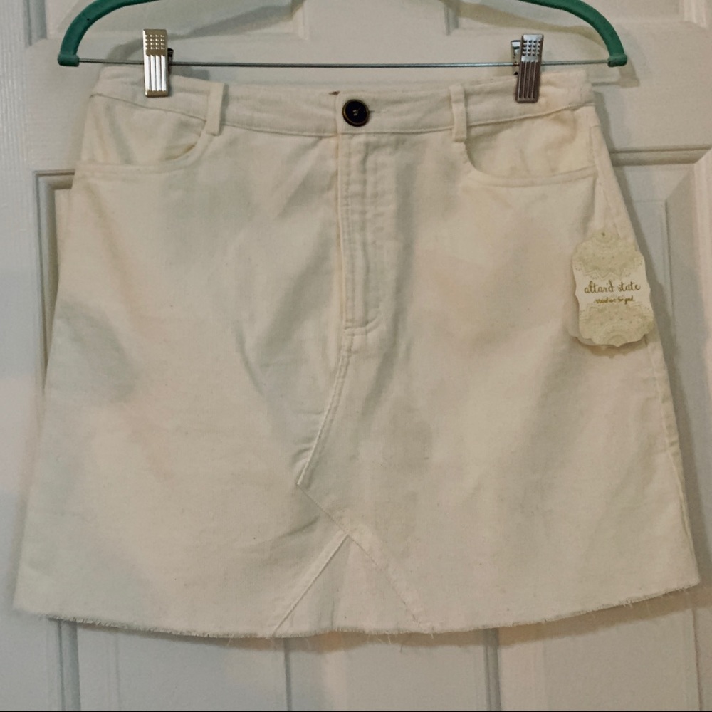 Altar’d State White Corduroy Holiday Winter Skirt